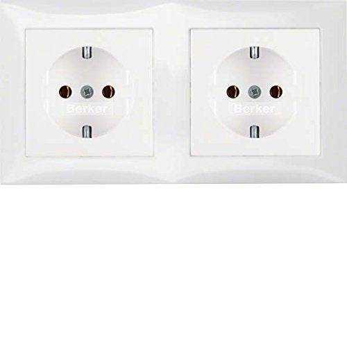 Berker 47208989 Steckdosen-Kombination SCHUKO 2fach mit Rahmen S.1 polarweiß, glänzend Mesch Shop Berker 47208989 Steckdosen-Kombination SCHUKO 2fach mit Rahmen S.1 polarweiß, glänzend Mesch Shop